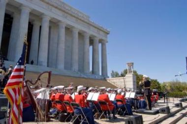The Marian Anderson Tribute Concert and Naturalization Ceremony was held at the Lincoln Memorial on April 12, 2009.